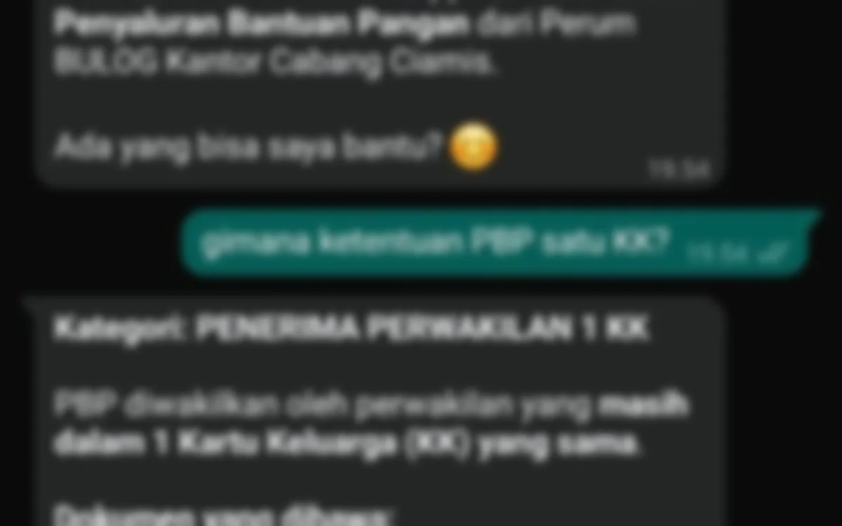 WhatsApp Bot BULOG screenshot
